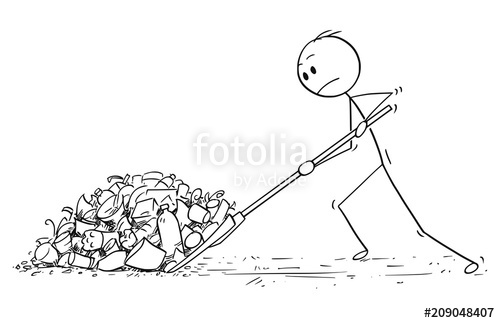 500x323 Cartoon Stick Drawing Conceptual Illustration Of Man With Snow
