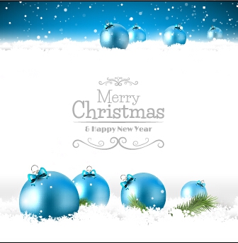 336x342 Shiny Christmas Baubles With Snow Vector Free Vectors Ui Download