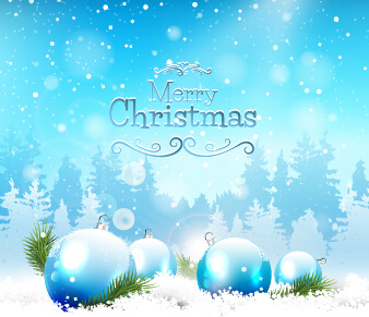 338x291 Shiny Christmas Baubles With Snow Vector Free Vector In