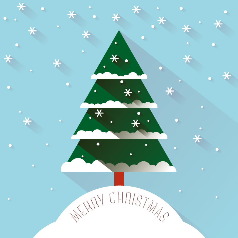 810x810 Christmas Snow Tree Vector Free Vector Graphic Download