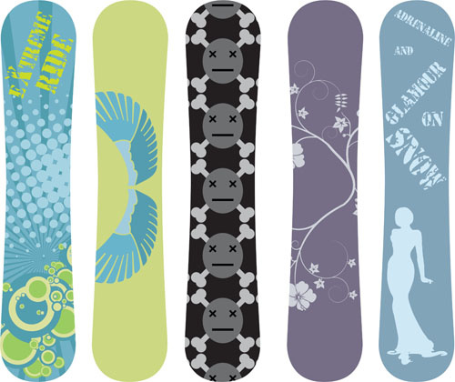 500x420 Modern Snowboard Vector Template Design Free Vector In