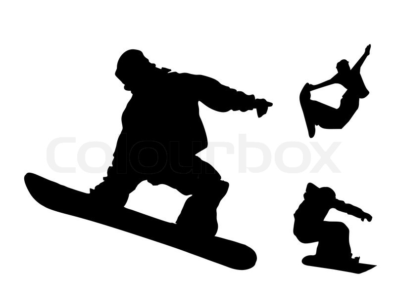 800x624 Snowboard Black Silhouette Collection