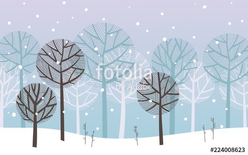 500x313 Landscape With A Winter Forest. Silhouettes Of Trees Under A