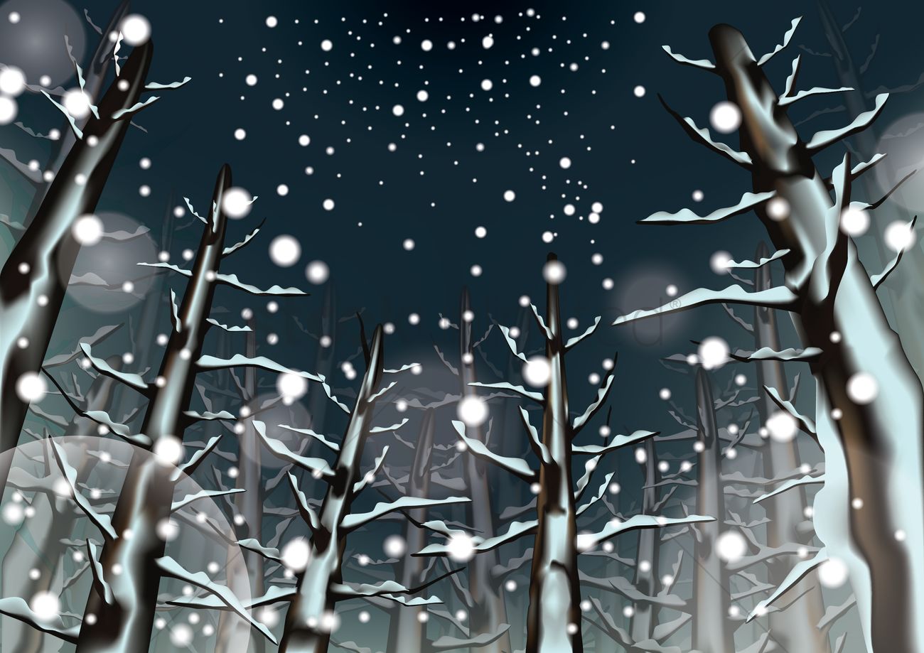 1300x919 Snowfall Vector Image