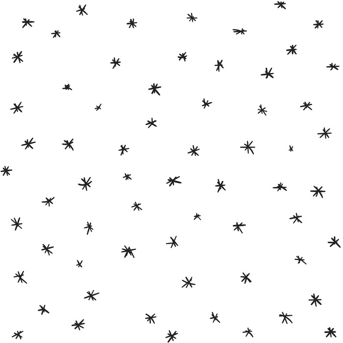 700x700 Vector Seamless Hand Drawn Stars And Snow Pattern. Snowfall Vector