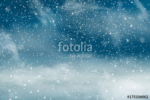 500x334 Winter Landscape With Falling Christmas Snow. Snowflakes, Snowfall