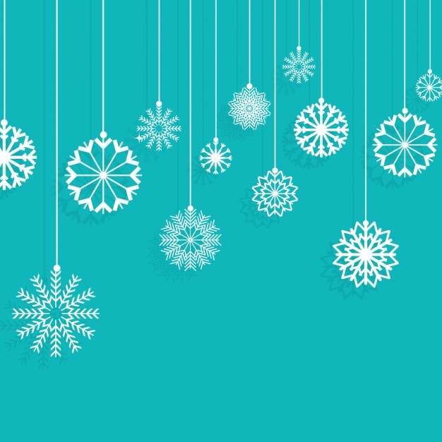 626x626 Snowflakes Hanging On A Turquoise Background Vector Free Download