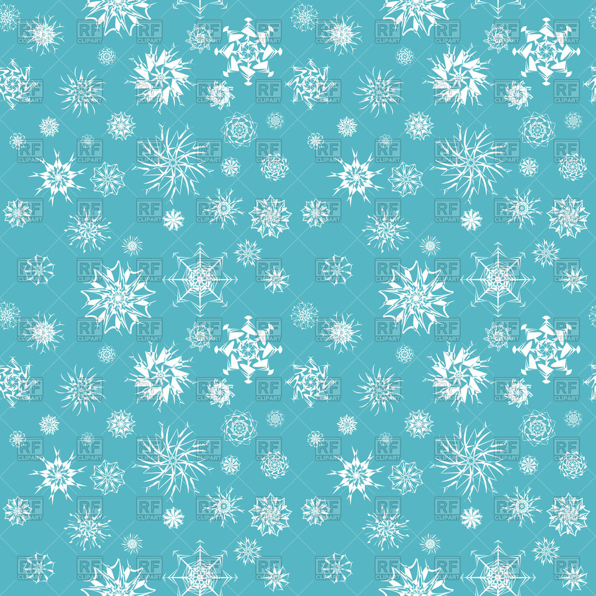 1200x1200 White Christmas Snowflakes On Blue Background Vector Image