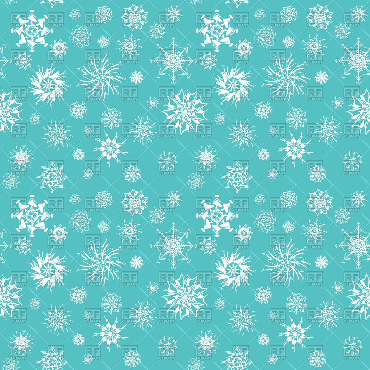 1200x1200 Different White Snowflakes Background Vector Image Vector