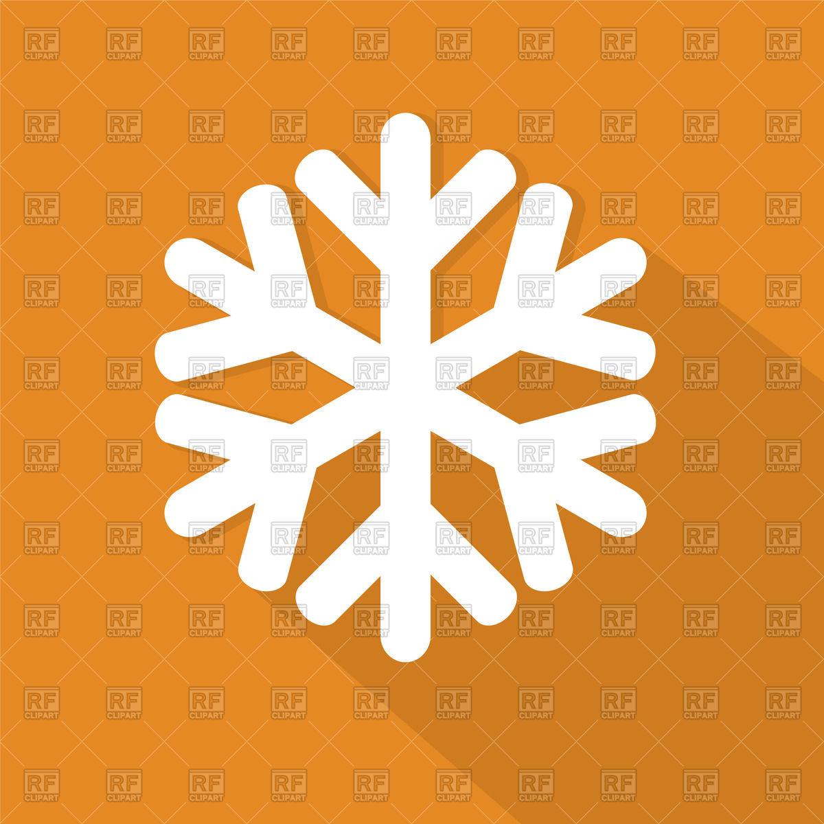 1200x1200 Snowflake Icon On Orange Background Vector Image Vector Artwork