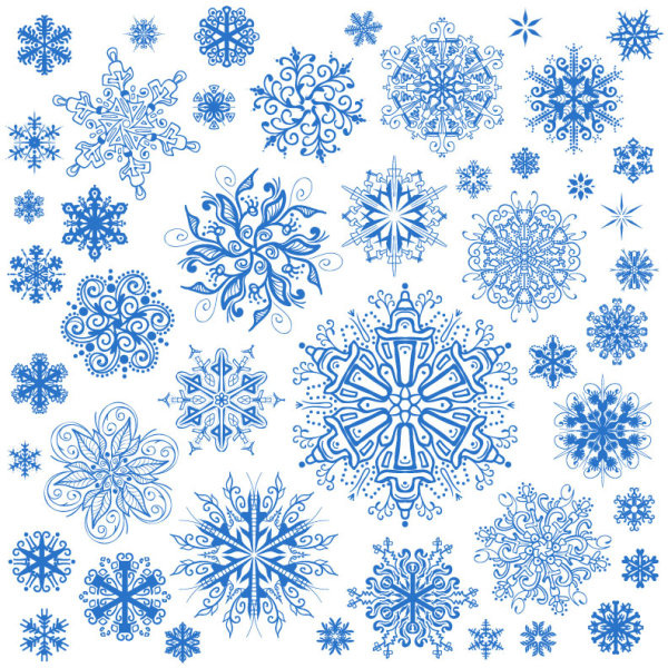 600x600 Different Snowflake Patterns Design Elements Vector Free Vector In