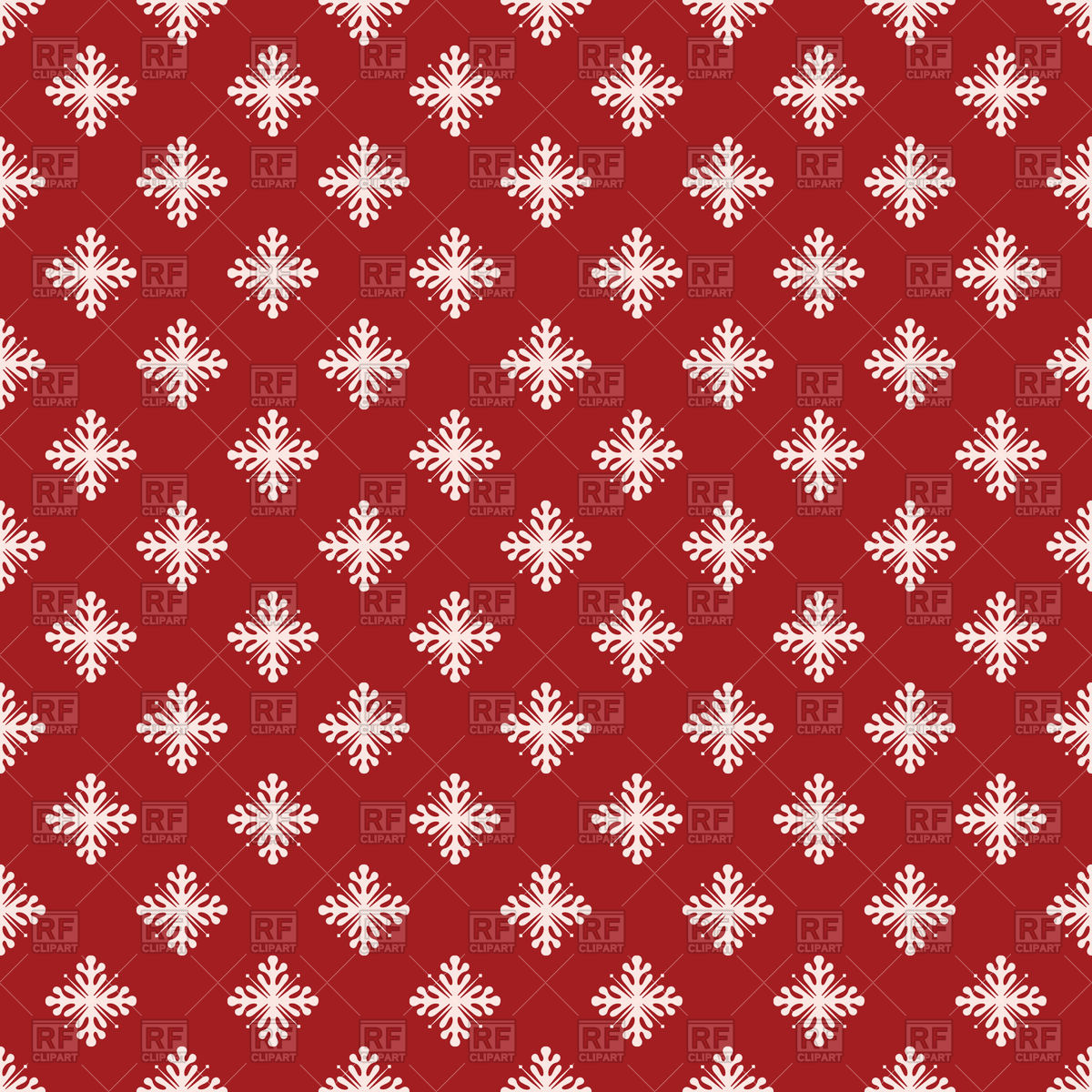 1200x1200 Seamless Snowflake Pattern On Red Background Vector Image Vector
