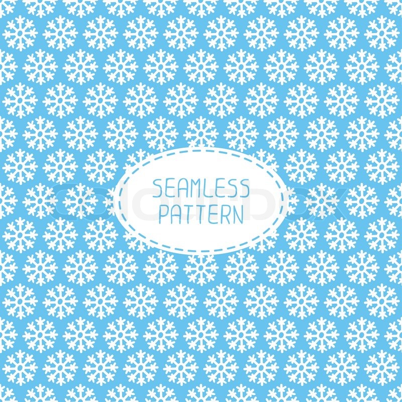 800x800 Blue Seamless Snowflakes Pattern. Vector Snow Background