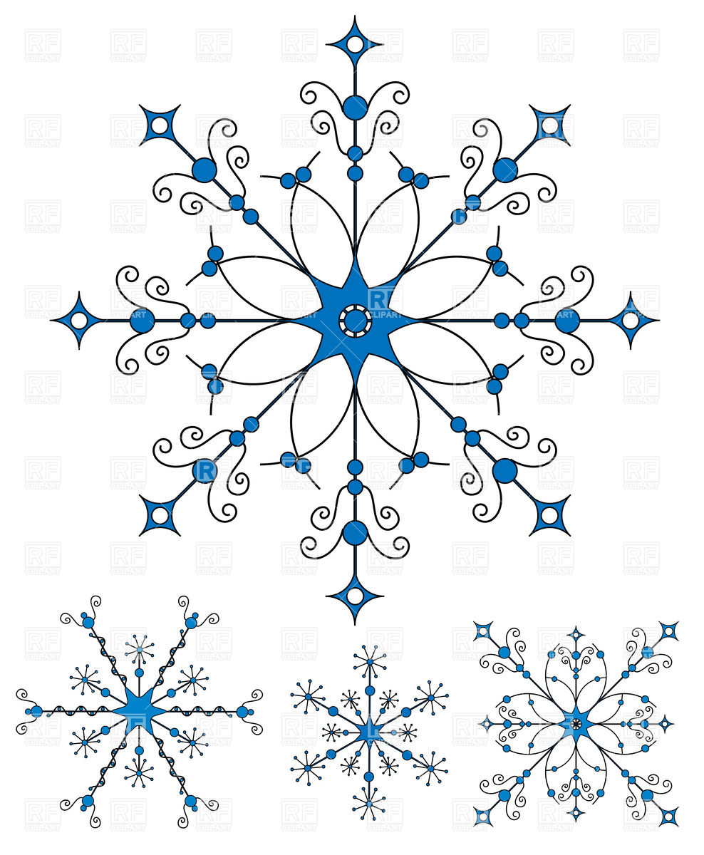 988x1200 Ornate Snowflakes Vector Image Vector Artwork Of Design Elements