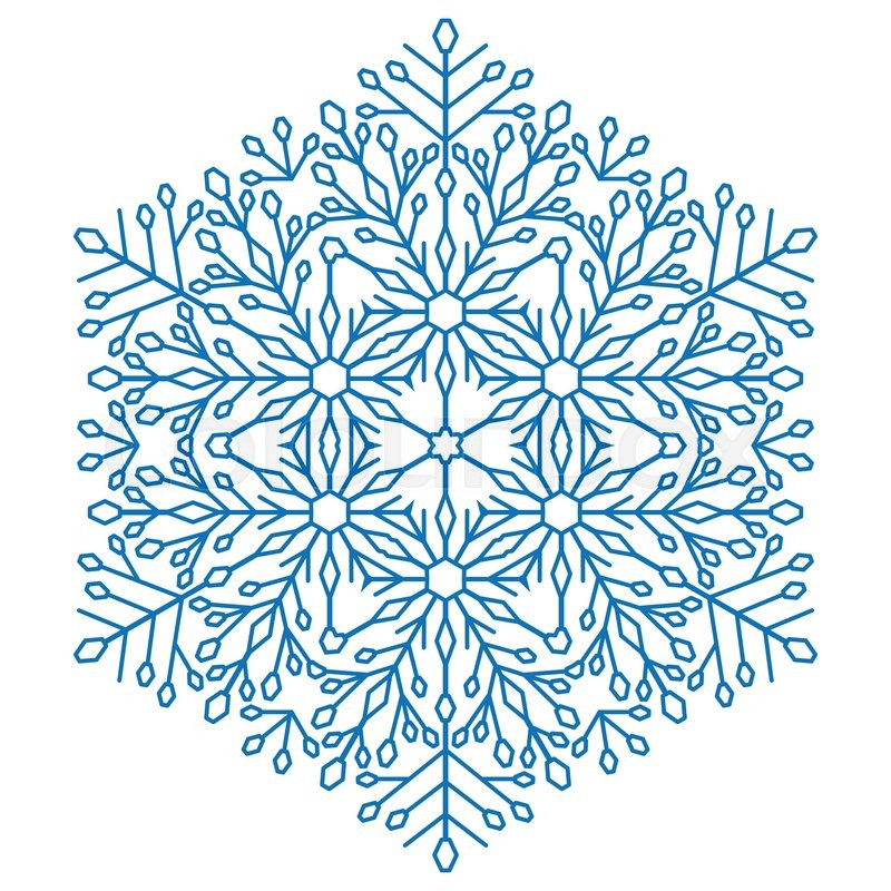 800x800 Round Vector Snowflake. Abstract Winter Snowflake. Light Blue