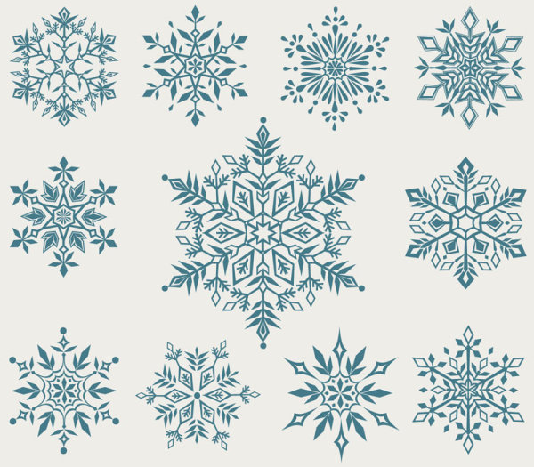 600x525 Set Of Snowflake Backgrounds For Christmas Vector 05 Free Download