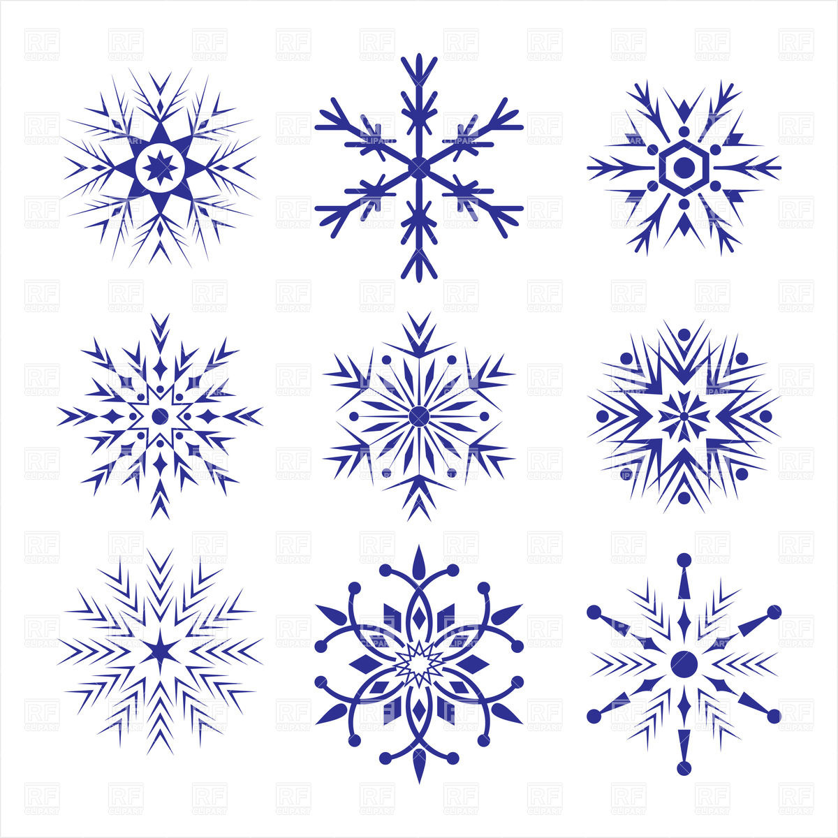 1200x1200 Ornate Snowflakes Vector Image Vector Artwork Of Design Elements