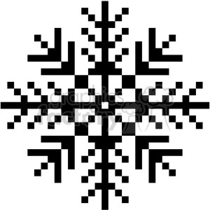300x300 Royalty Free 8 Bit Black Snowflake Vector Art 400387 Vector Clip