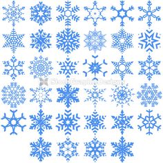 236x236 Set Of Snowflakes Isolated On White Tattoos Vector