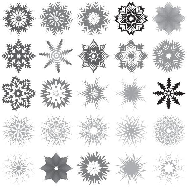 600x600 30 Snowflakes Free Vector Art 123freevectors