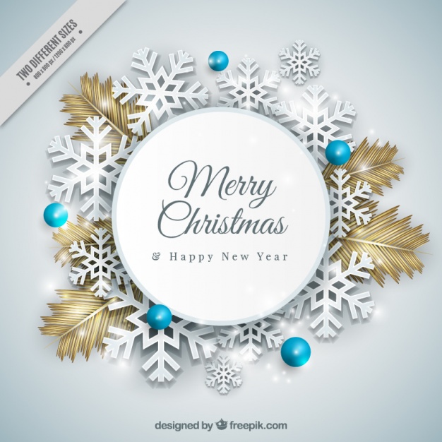 626x626 Pretty Realistic Christmas Wreath With Snowflakes Vector Free