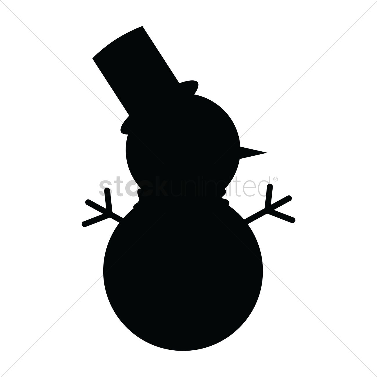 1300x1300 Silhouette Of Snowman Vector Image