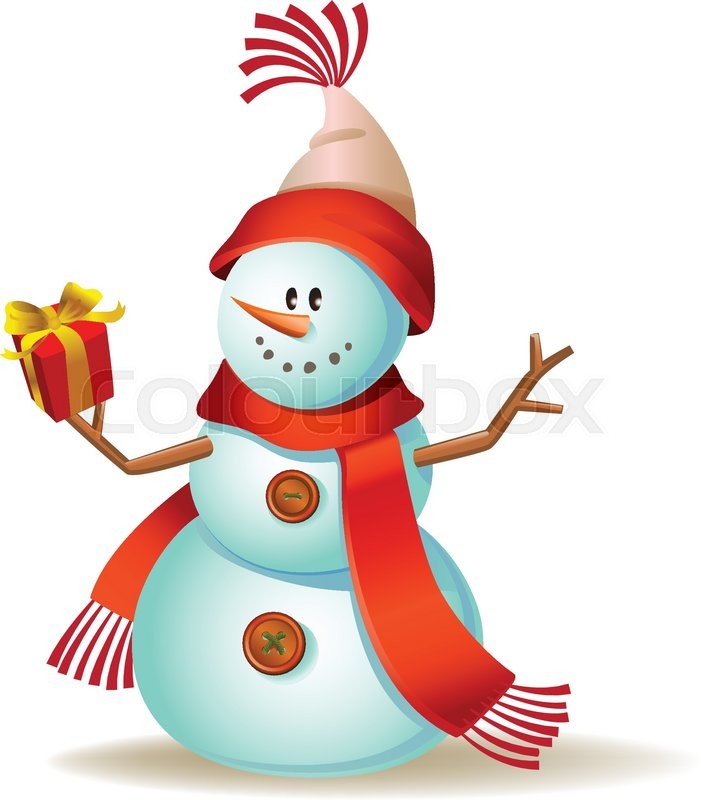 701x800 Vector Illustration Of A Cute Snowman Stock Vector Colourbox
