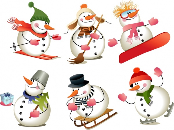 600x450 Cute Christmas Snowman Vector Free Vector In Encapsulated