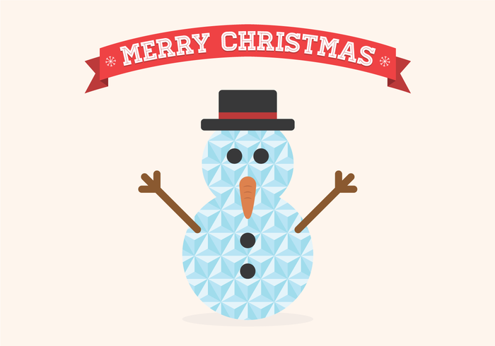 700x490 Flat Geometric Christmas Snowman Vector