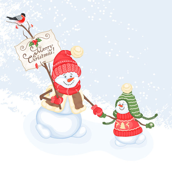 550x550 30 Cute Snowman Christmas Free Vector Graphics