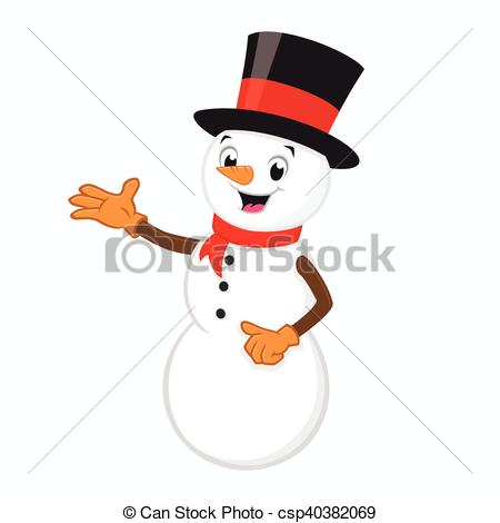 450x470 Cartoon Snowman. Vector Illustration Of Cartoon Snowman For Design