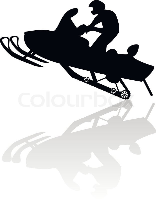 626x800 Snowmobile Motorbike Silhouette Illustration Background Stock