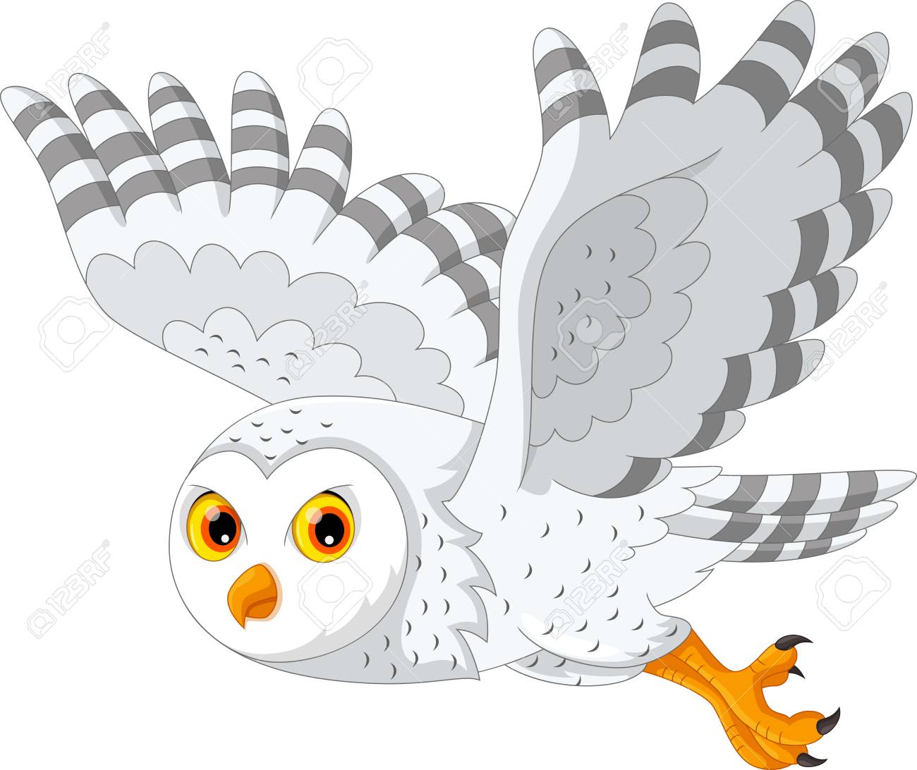 1300x1092 Revolutionary Cartoon Snowy Owl Vector Illustration Of Flying