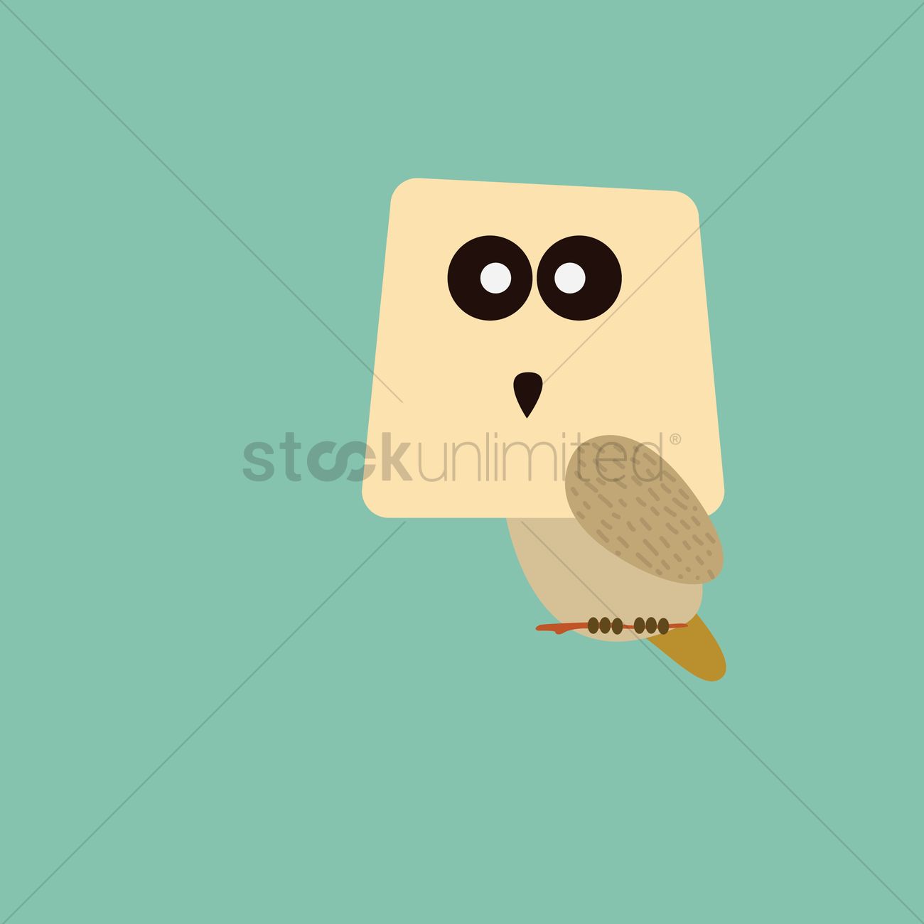 1300x1300 Snowy Owl Cartoon Vector Image