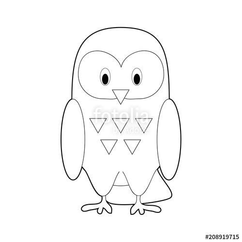 500x500 Easy Coloring Animals For Kids Snowy Owl Stock Image And Royalty