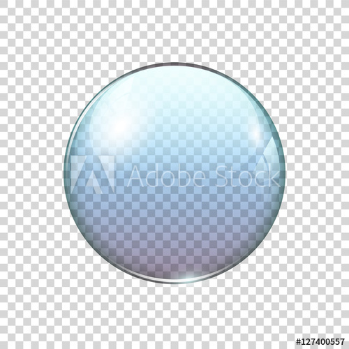 500x500 Realistic Transparent Blue Soap Bubble, Vector Illustration