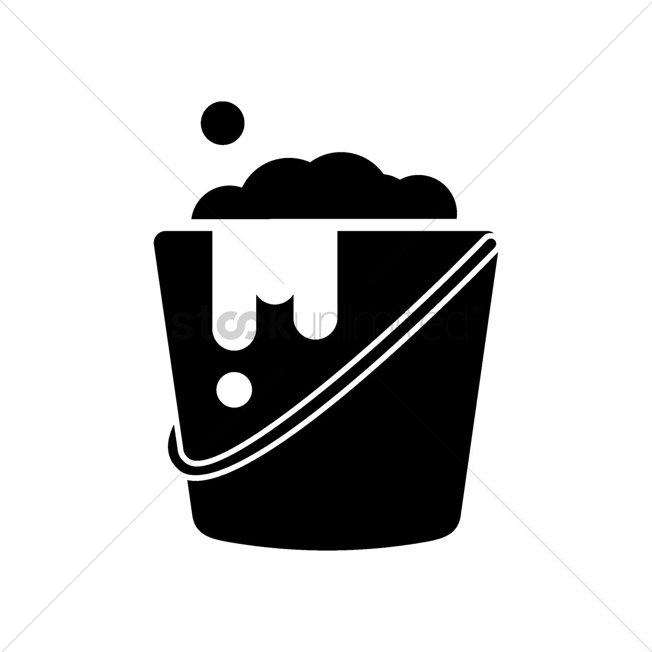 1300x1300 Bucket Of Soap Vector Image