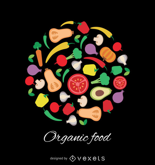 535x570 Vector De Alimento Natural Sobre Fondo Negro