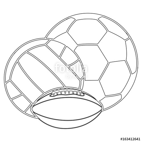 500x500 Isolated Sport Balls Outline Stock Image And Royalty Free Vector
