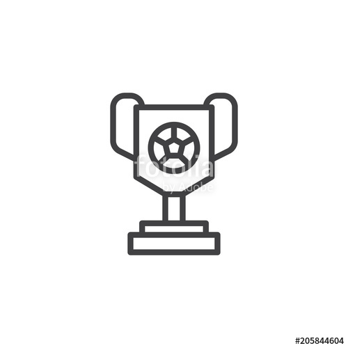 500x500 Trophy Soccer Ball Outline Icon. Linear Style Sign For Mobile