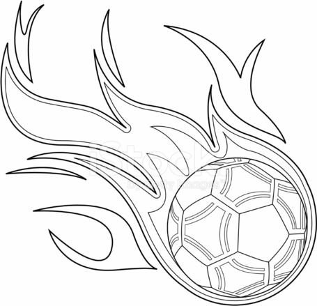 455x439 Black Amp White Flaming Soccer Ball Stock Vector