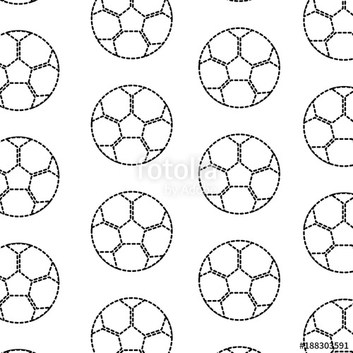 500x500 Soccer Ball Equipment Seamless Pattern Vector Illustration Stock