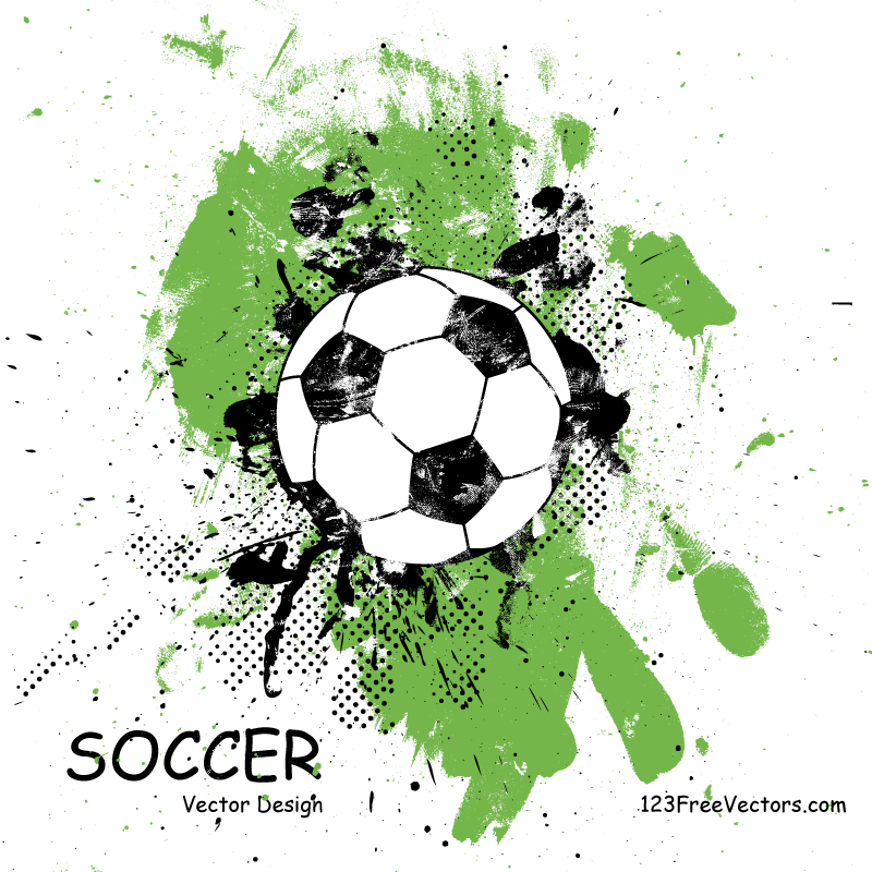 800x800 Grunge Soccer Ball Vector 123freevectors