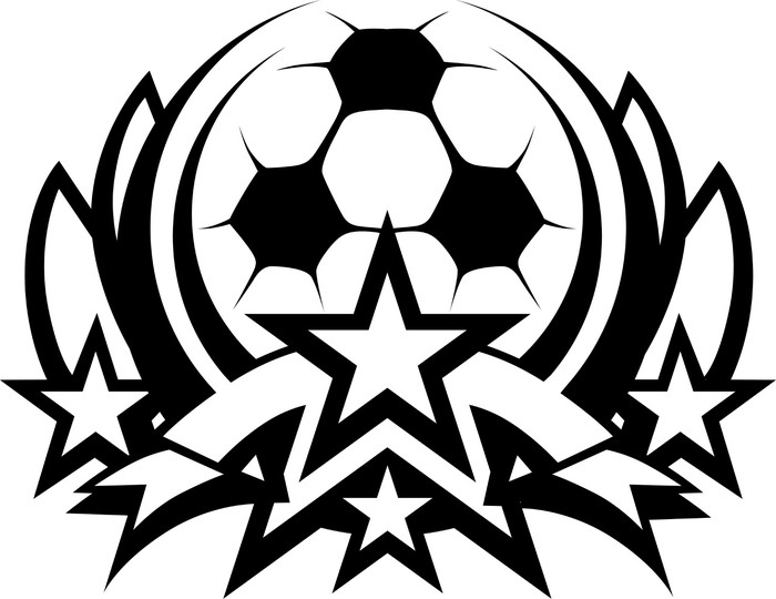 700x540 Soccer Ball Vector Graphic Template With Stars Wall Mural Pixers