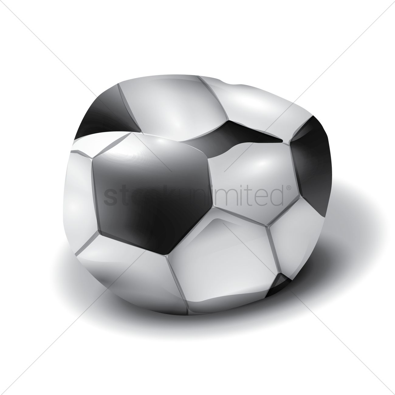 1300x1300 Deflated Soccer Ball Vector Image