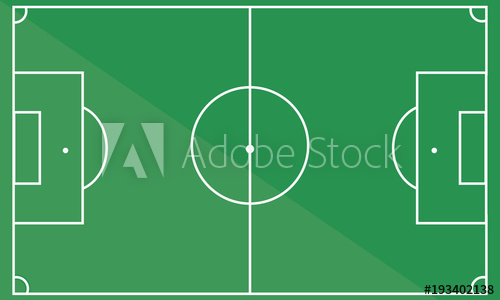 500x300 Football Field. Soccer Field. Vector