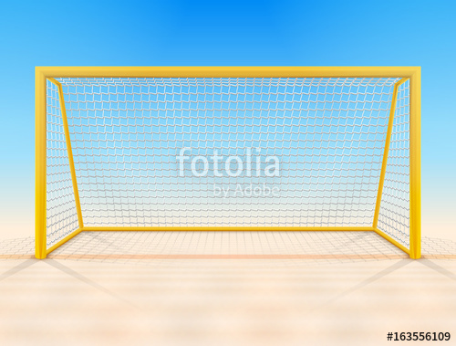 500x379 Beach Soccer Goal Post With Net, Front View. Beach Football Goal