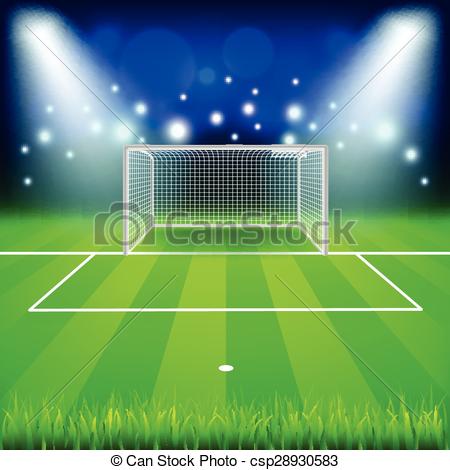 450x470 Soccer Goal On Field Vector Background. Soccer Goal On Field Photo