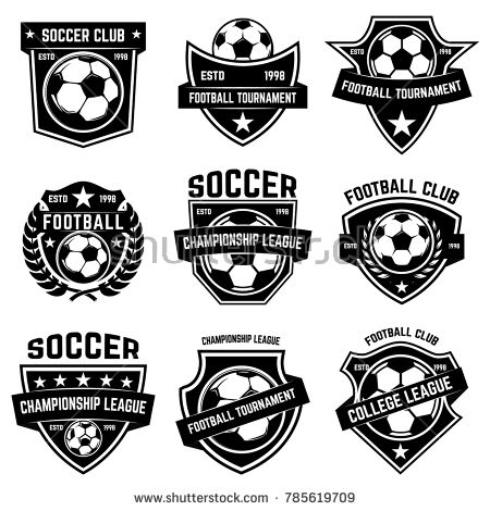 450x470 Set Of Soccer, Football Emblems. Design Element For Logo, Label