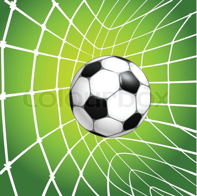 800x793 Football Soccer Ball In A Net Goal Stock Vector Colourbox